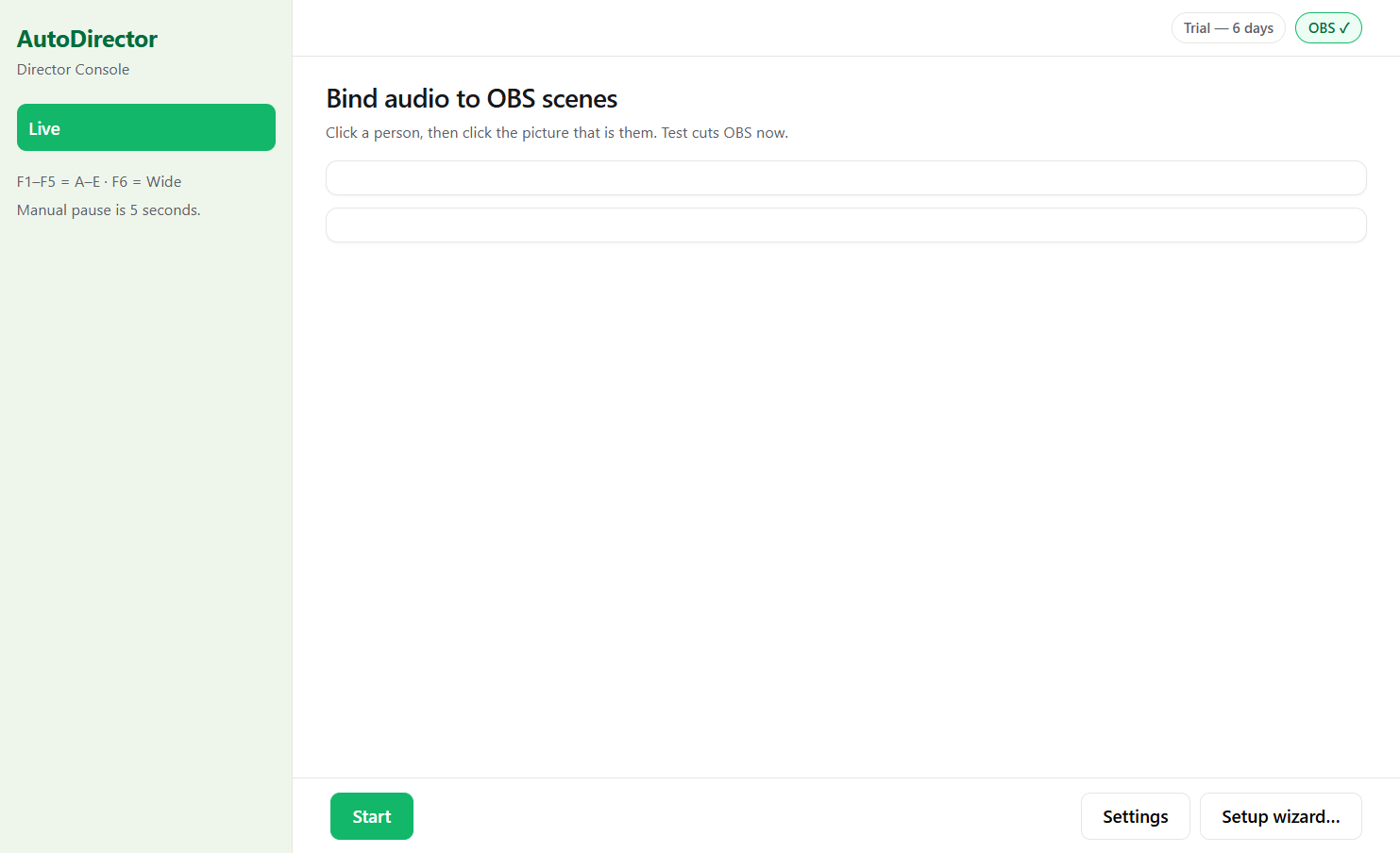 Bind audio to OBS scenes